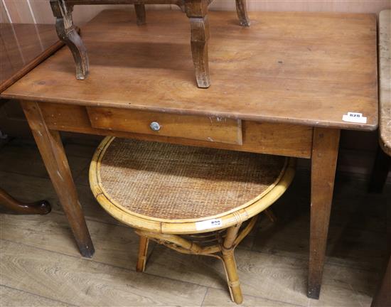 A cherrywood kitchen table, W.105cm